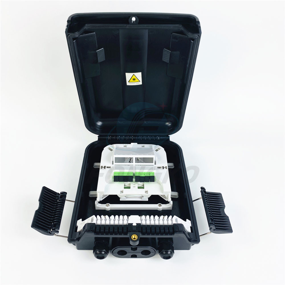 OEM 16 Core Black Horizontal Fiber FTTH Terminal Box For Home