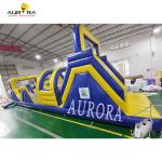 Blue Yellow Giant Inflatable Obstacle Course Jumping Castle Bounce House