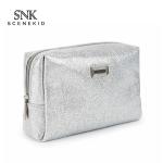 Travel Shiny Glitter Powder Gold Pouch PU Leather Vintage Makeup Bag