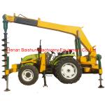 Multifunctional tractor mounted auger drilling head to drill telegraph pole hole