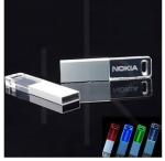 New promotional customed logo crystal usb flash drive disk with led light