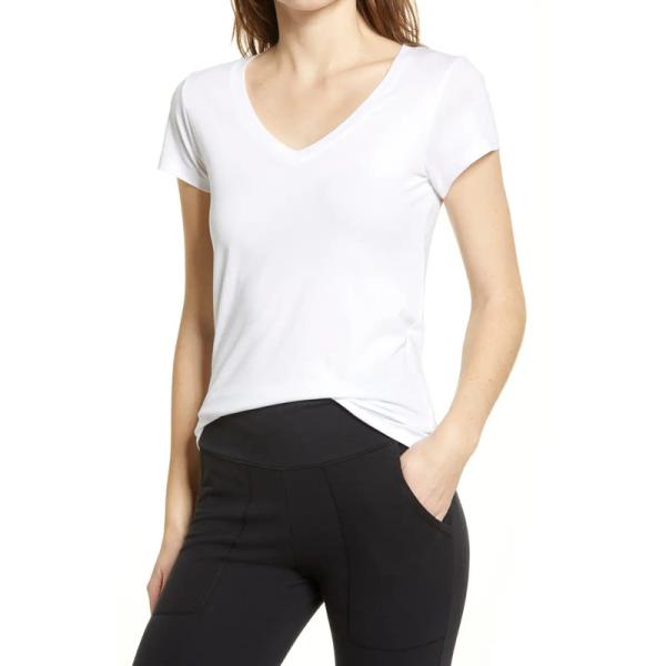 Wholesale Summer Blank Loose Fit Sexy V Neck Cotton Women Ladies Short Sleeve T