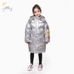 Breathable Winter Fashion Kids Wear Duck Down Jacket Long Pink Little Girls