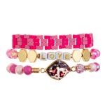 Customize Love Letter Beads Minimalist Stretchy Bracelet Stackable Handmade