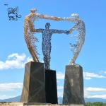 Stainless Steel Giant Statue Abstract Art Women Sculpture Metal Hollow Outdoor