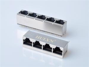 China HULYN Very low profile, Shielded RJ45 Modular Jack Connector, Through Hole Type, Top Entry, 1x4 Ports factory