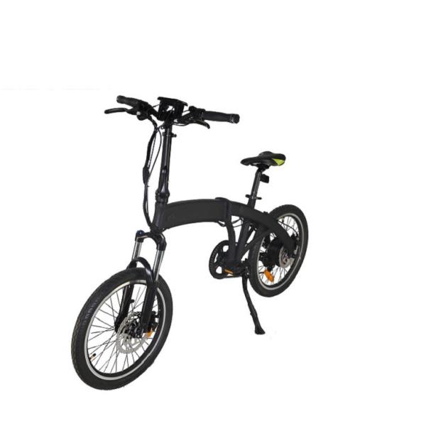 Durable Fold Up Electric Bike Black Color Fat Tire Chain Wheel Steel Material