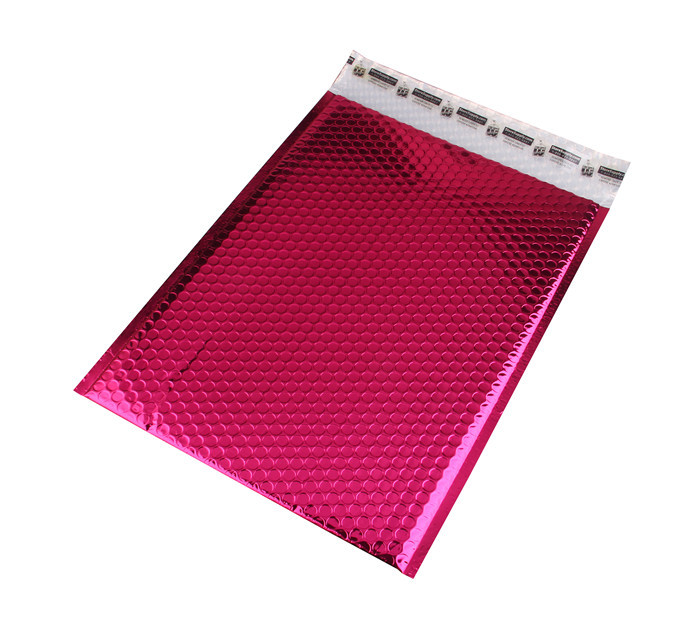 China Antistatic Metallic Pink Bubble Mailers , Bubble Wrap Bags 135x210 #-AC factory