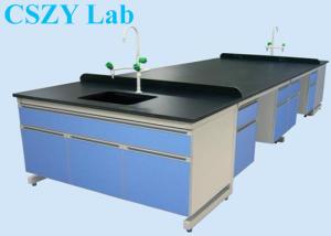 China Cheap Price Professional School Lab Furniture Island Bench With PP sink factory