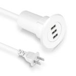 Office Desktop Usb Charger Station Hidden 3 Ports Fast Charging Ac Adapter Usb 3