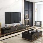 Stainless Steel TV Stand And Coffee Table Set Luxury Living Room Furniture