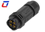 Red IP67 Power Cable Connector 500V 40A Soldering Type Male Female Connector 4