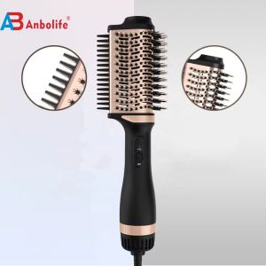 2-in-1 Titanium Hair Brush Styler with 1200W Power 3 Temperature Levels and 2