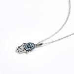14.5x11mm 220mg Sterling Silver Jewelry Necklaces Turkish 48cm Hand Pendant