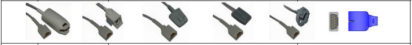 Soft Rubber Reusable Finger Clip Spo2 Sensor With DB9 9Pin / SK 14Pin Connector
