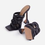 Custom Color Mules Women'S High Heel Slippers NAPPA PU Braided Straps