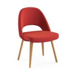 Saarinen Side Fiberglass Dining Chair Relex Fabric Stainless Steel Legs