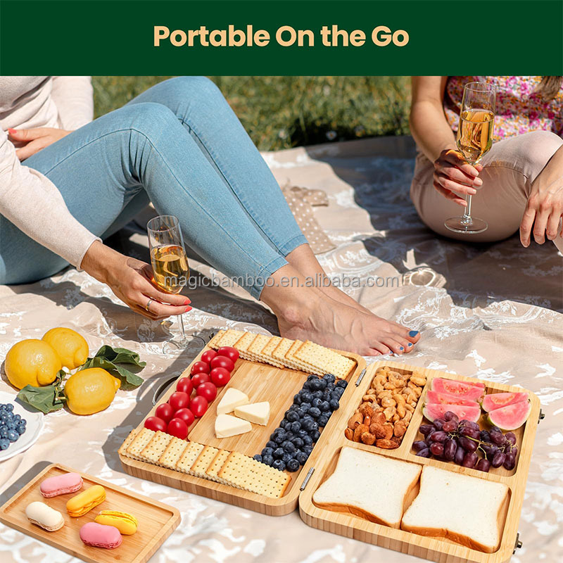Foldable Sustainable Bamboo Charcuterie Board Knife Set for Entertaining Occasions