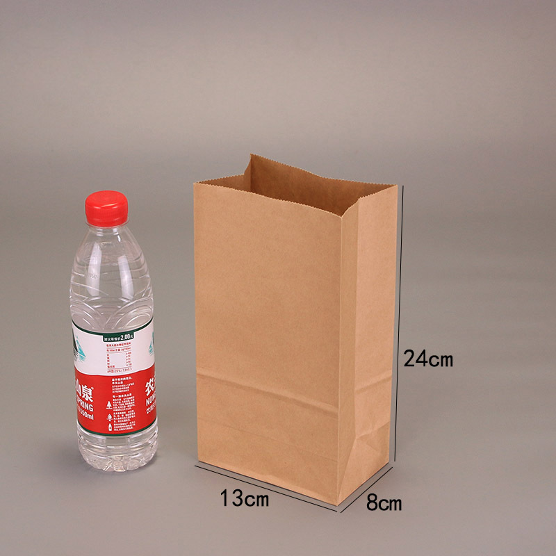 Custom Order Accepted Food Grade Kraft Paper Bag Without Handle for Bread Packaging