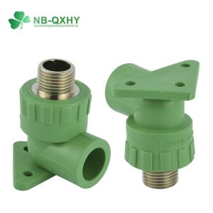 Round Head Code PPR Pipe Fitting Female Thread Elbow with Wall Plate Welding