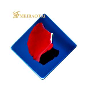 China SS304 201 0.8mm Blue Mirror Coloured Stainless Steel Sheet Decoration Plate factory