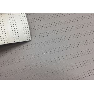 China Custom Polyester Faux Leather , 1.0 Mm Light Grey Pvc Leather Fabric Fire Resistance on sale