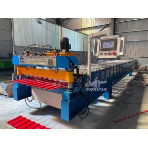 C18 Trapezoidal roofing sheet roll forming machine for Azerbaijan