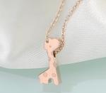 Wapiti Pendant Necklace Stainless Steel elk Necklace Rose Gold Jewelry Christmas
