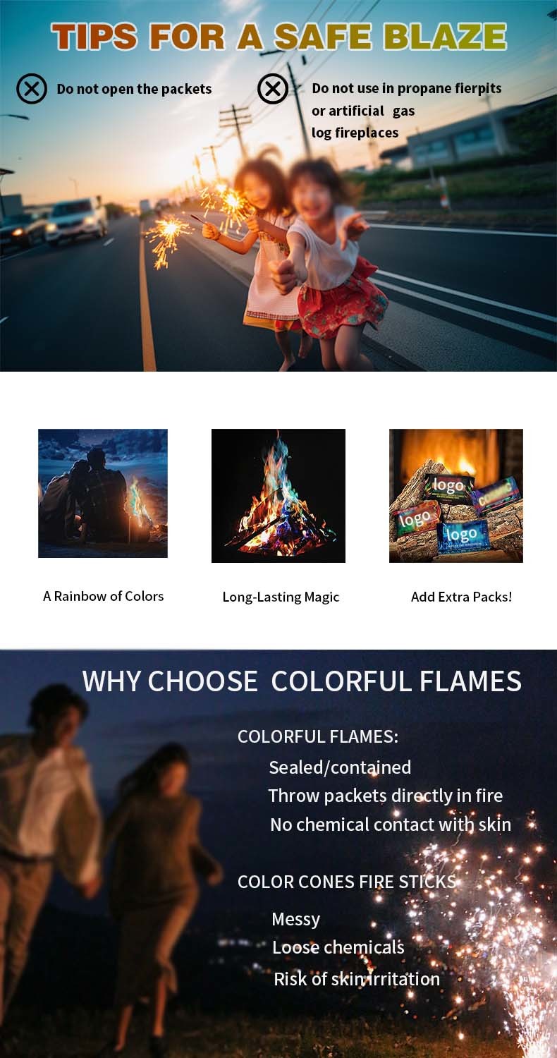 MEKER Fire Color Changing Packets Create A Colorful Fire Show For Your Campfires