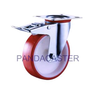 China 330Lbs Industrial Grade Casters Swivel 125mm Trolley Wheels With Dual Lock factory