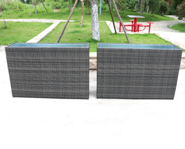 Big Long Wicker Plant Rattan Handmade Flower Pot Plant Metal Indoor Furniture
