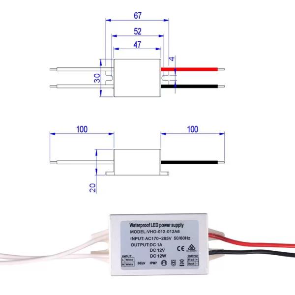 10w 12vdc Constant Voltage LED Transformer Driver Small Mini Power Supply