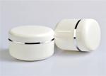 Cosmetic 250g Face Cream Containers Silver Edge White Pp Plastic Makeup Jars