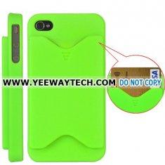 Credit Card Matte Hard Case Cover for iPhone 4 / 4S (Green)