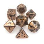 Metal RPG Dice Set Wear Resistant Durable Gold Black Metal Dice Polyhedral