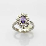Women Jewelry Sterling Silver with 4x6mm Oval Red Cubic Zircon Ring(F26)