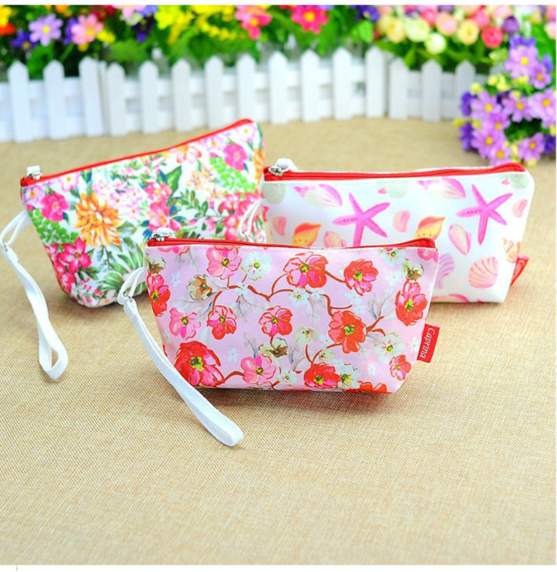 Fashion Polyester Print Portable Travel Makeup Wash Bag Colorful