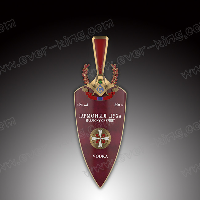 Metal Label Vodka Glass Bottle Custom Designed 700ml