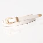 Woman Waist Black Skinny Leather Belt 1.1cm Designer PU Strap