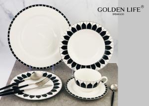 China 20-Piece Kitchen Dinnerware Set, Plates, Dishes, Bowls, Service for 4, Modern Elegance factory