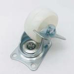 65mm Swivel Plate White PP Wheel Caster With Brake For Indoor Furniture