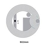 13.56MHZ UHF Wet Inlay RFID Tag Dia 25mm For Paper Card / Key Fob / Wristband