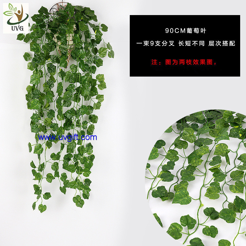 UVG 90cm long artificial grape vines fake ivy with plastic leaf garland for garden ornament BHP01