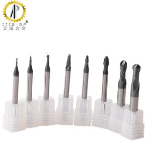 China HRC 58 2 4 Flute Ball Nose Micrograin Tungsten Carbide Router Bits factory