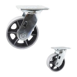 China 5 Inch Hollow Core Iron Swivel Plate Industrial Caster Wheels factory