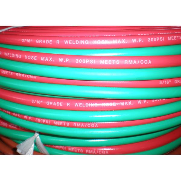 China 3 / 16" Welding Rubber Hose With Brass Adapter 20 Bar For Gas Cutting / Soldering factory