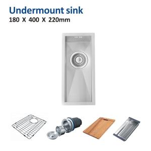 China Undermount Stainless Steel Kitchen Sink Brushed 16 Gauge single Bowl 18x40 factory