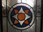 650MM 35CM Stained Diamond Leaded Glass Cabinet Windows Satin Nickel
