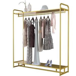 China Factory Custom Color Size Gold Clothing Rack Modern Boutique Display Rack Gold Display Rack factory