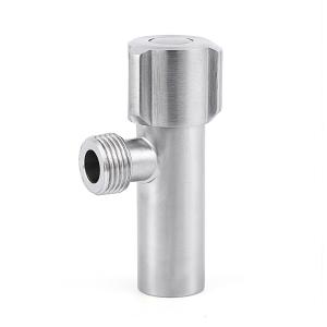 China NPT Thread Household Fixtures SS304 Brushed Angle Valve Quarter Turn factory